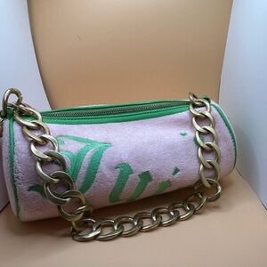 Juicy Couture Pink and Green Chain Wristlet